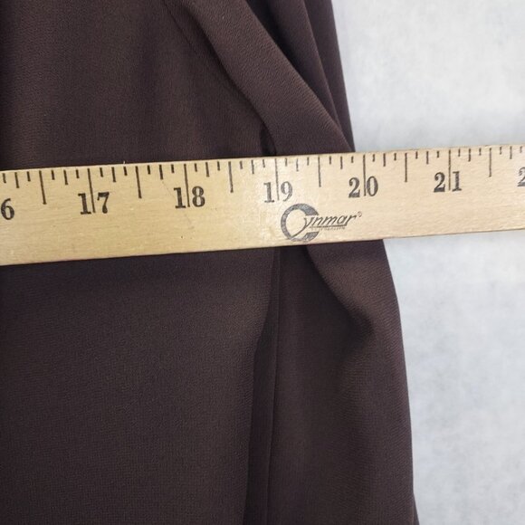 M.M. LaFleur Bourgeois Blouse Small Molasses Brown Asymmetrical Hem Keyhole Back - Picture 14 of 14